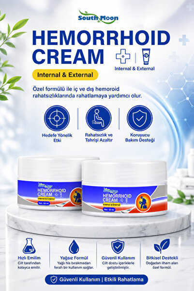 Metas Mark South Moon Hemo Cream Bitkisel İçerikli Hassas Bölge Bakım Kremi 5...