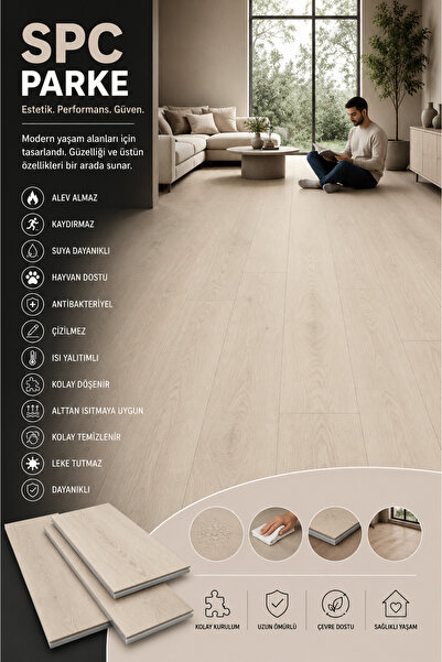 Zera Floor SPC Parke 4+1 mm Ahşap Desenli Suya Dayanıklı Kilitli Geçme Zemin ...