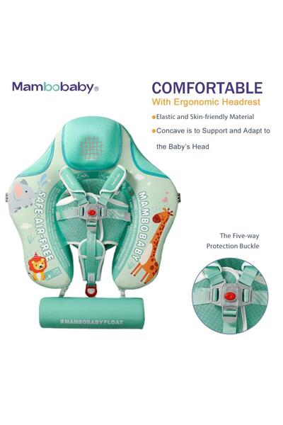 Mambobaby Yüzme Simidi - Zoo, Emniyetli, Gölgelikli ve Ayak Destekli