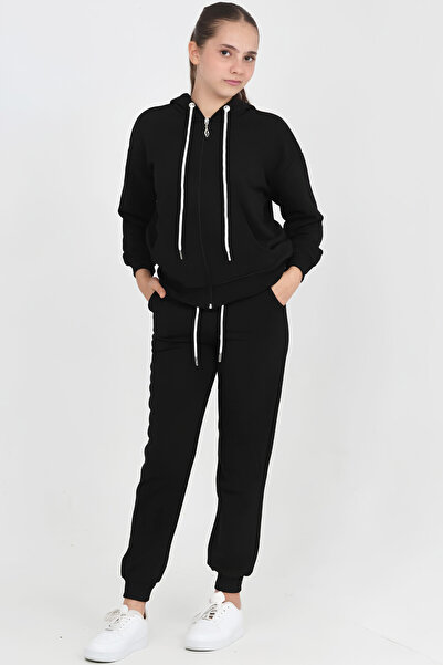 MODANINO Girl's Tracksuit Set - 3 Yarns Without Zipper + Zipper Closure 6-12 ...
