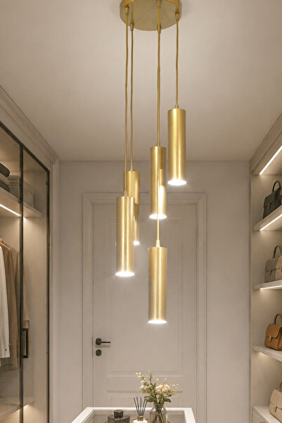 Turanconcept Spotlike 5li Sarkıt Modern Spot Avize (BEYAZ IŞIK)