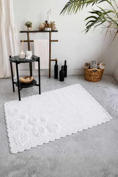 ZEBRACASA Rosette %100 Pamuk 80x120 Banyo Paspası