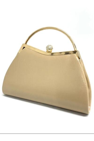 BEEGİ CONCEPT Beegi Crinkled Fabric Women's Evening Dress Clutch Chained Port...