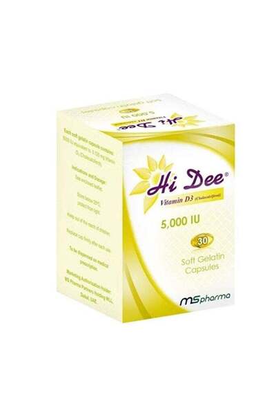 MSPHARMA ms pharma HI DEE Vitamin D 3 5000 IU Soft Gelatin Capsules, Pack of ...