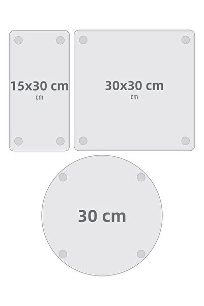 Decovetro Glass Presentation Serving Plate 3-Piece Mixed Set with Minimal Flower & Buffalo Pattern