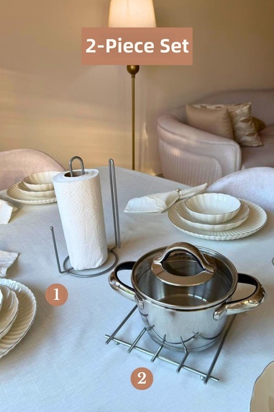 Edora Home Set of 2 Matte Silver Upright Paper Towel Holders with Stands and ...