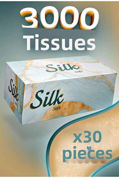 silk "3000" Soft Double Layer Practical Wipes Check Use Box Wipes (30Pcs)X(10...