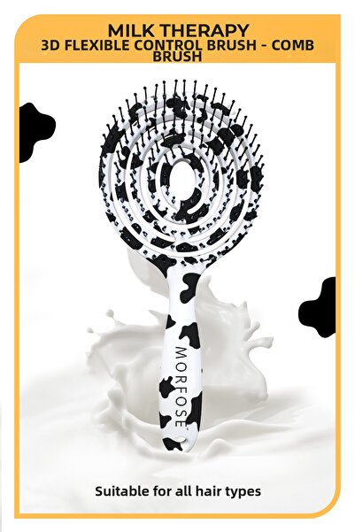Morfose Milk therapy three-dimensional oval hair brush - easy combing, all ha...