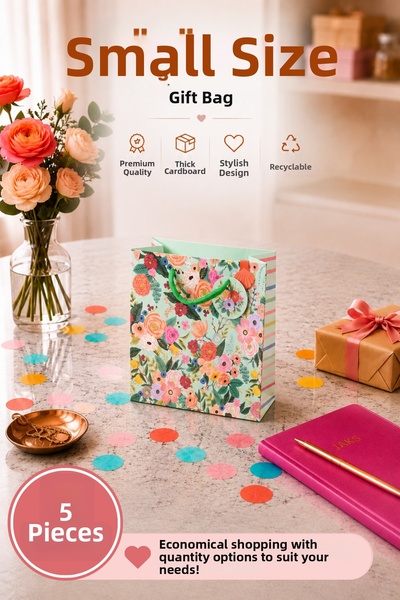Daks 5 Pcs (15.4 X 18.4 X 7.6 cm) - Pastel Green Floral Small Size Cardboard ...