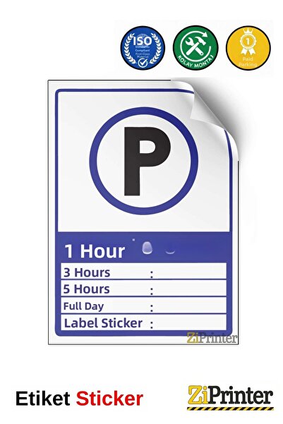 ZiPrinter Payable Parking Isg Warning Sign Sticker 70X100 cm