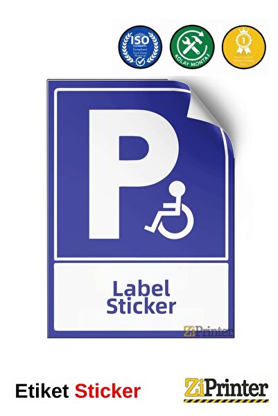 ZiPrinter Disabled Car Parking Area Isg Warning Sign Sticker 70X100 cm