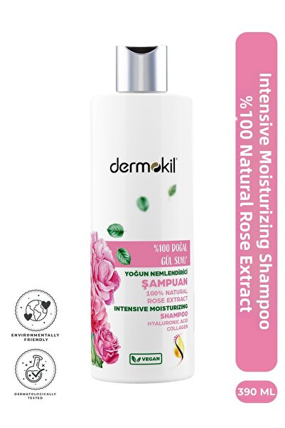 Dermokil 100% Natural Rose Water Shampoo 390 ml