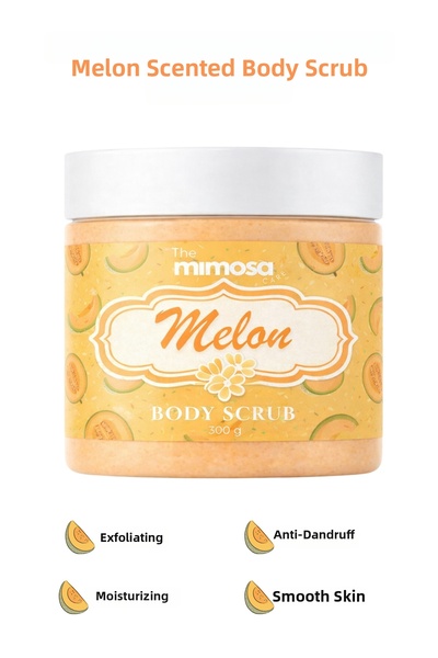 The Mimosa Care مقشر الجسم بنكهة البطيخ، 300 جرام، مرطب، مضاد للشعر النامي تح...