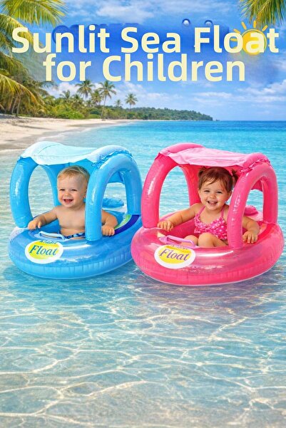 Flower Toys Children's Sea Ring with Shade and Awning Baby Float Baby Sea Rin...