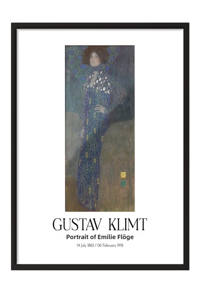 Postifull Gustav Klimt - Portrait of Emilie Flöge, Black Framed Painting, Art...