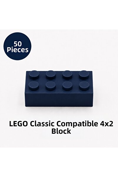 OyuncaklarÜlkesi Lego Compatible Classic 50 Pieces Dark Blue Navy Blue Color ...