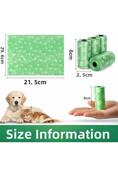 Yıldızan Terra Organic Dog Waste Bags Set of 8 – Extra Thick, Leak-Proof, Odo...