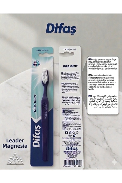 Lider MAGNESİA Di̇paş Di̇pa Dent Medium Hard Toothbrush 1 Piece Blue