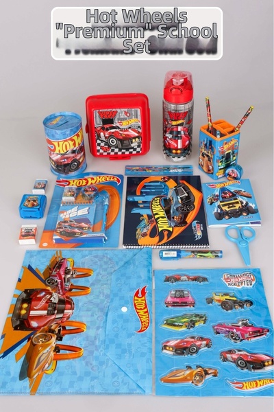 HOT WHEELS مجموعة أدوات مكتبية كاملة من 31 قطعة من x Dekomus مرخصة من Hot Whe...