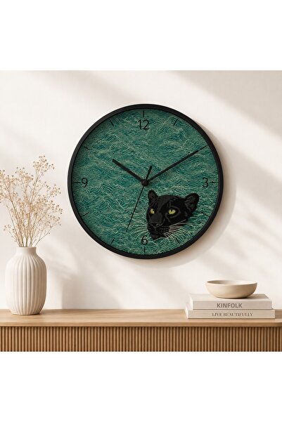 Defkay Ceas de perete din lemn, lucrat manual, colorat, cu design modern și m...