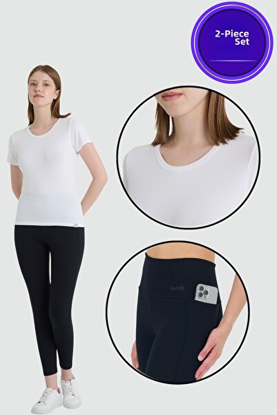 Fronde Breathwear Gloria and Becky |   High Waist Bamboo Pocket Black Legging...