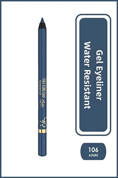 Golden Rose Tattoo Gel Eyepencil No: 106 Azure - 24 Hour Lasting Waterproof G...