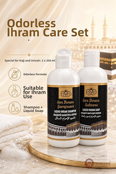 İlkbenaldim Ihrama Suitable Unscented Liquid Soap and Unscented Liquid Shampo...