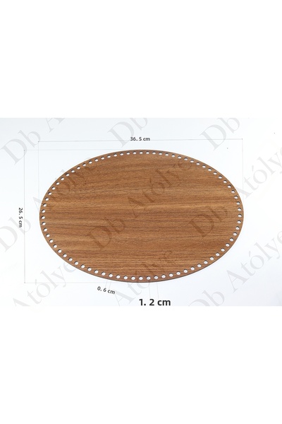 Db Atölye Ellipse Rattan Weave Plate 26X36 cm Walnut Color - Rattan Basket Ba...
