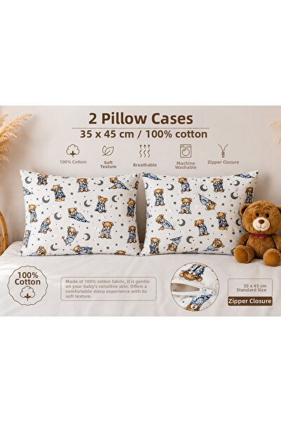Ozz Baby 100% Cotton Zippered 2-Piece Baby Pillowcase (35cm X 45cm Dimensions...