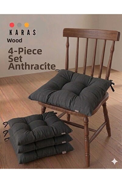 KARAS AHŞAP Tekstil Modern 4-Piece Chair Cushion Set - Cushion Set (40X40 cm)