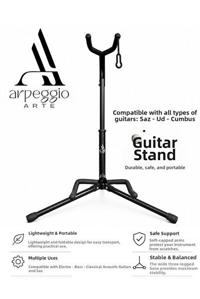 arpeggio ARTE Guitar Stand - Foldable Electric Acoustic Classical Bass Guitar...