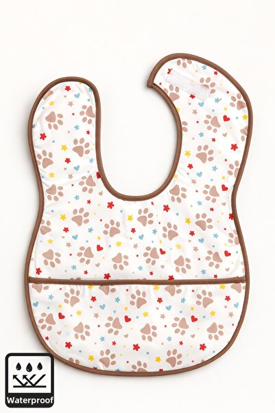 Miniel Unisex Baby Paw Print Printed Sleeveless Pocket Detailed Velcro Fasten...