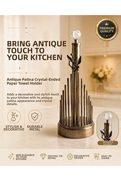 ORUÇ BEY Antique Vintage Finish Luxury Kitchen - Bathroom Roll Paper Towel Ho...