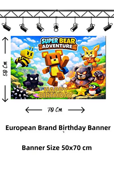 snowparty Banner de aniversare Super Ursul Aventurier