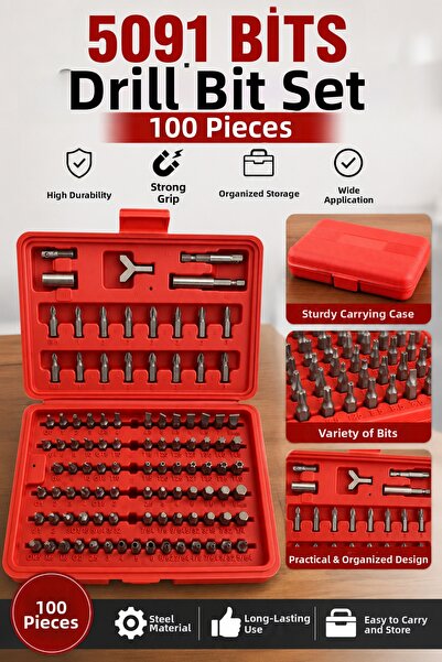 su selim uyar kamp metal 5091 Bits Screwdriver Bit Set 100 Pieces