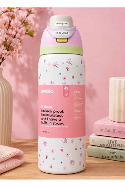 Alvora Owala Freesip ®   24 oz (710 ml) Patterned Stainless Steel Thermos / W...