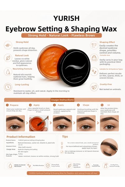 YURISH Eyebrow Stabilizer & Styling Wax