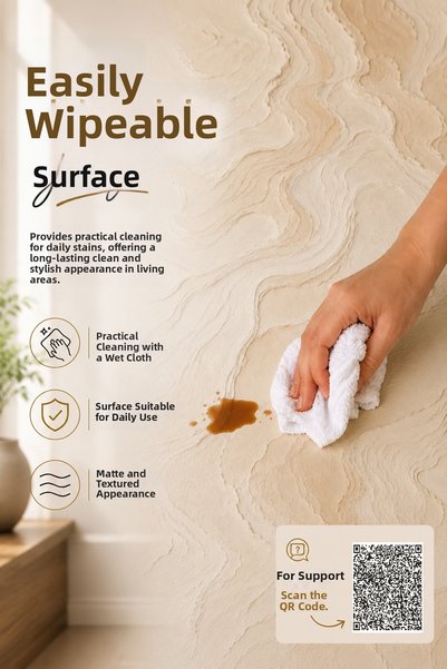 Arkhearts Strata – Terracotta Organic Striped Adhesive Wallpaper
