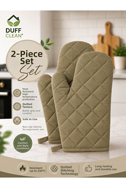DUFF CLEAN Set of 2 Quilted Oven Gloves – Heat Resistant