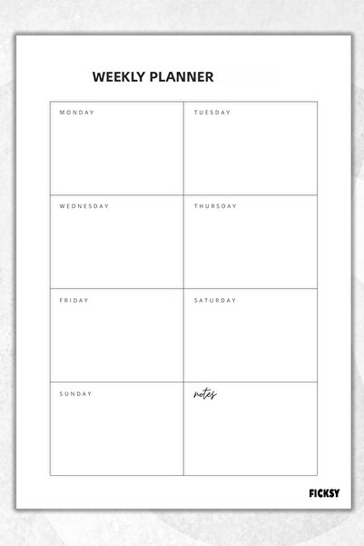 Ficksy Weekly Planner - A4 Size To Do - 30 Sheets - Weekly Planner