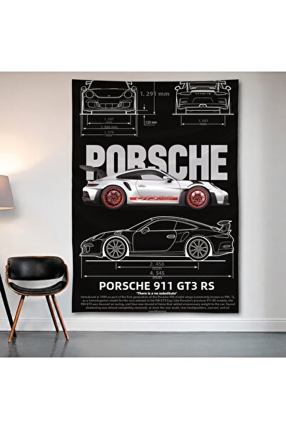 Geek Cultcha Porsche 911 Gt3 Rs Blueprint Wall Covering Wall Tapestry First Q...