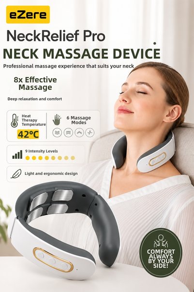 EZERE Neckrelief Pro Ultrasonic and Heated Relaxing Neck Massager