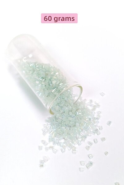 Generic Brand خرز زجاجي مقطع 2 ملم - 60 جرام - أبيض شفاف - BNC368
