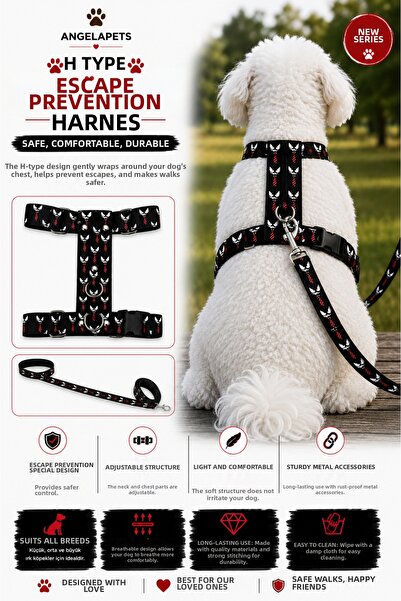 Angelapets H Type Anti-Escape Travel Leash Set