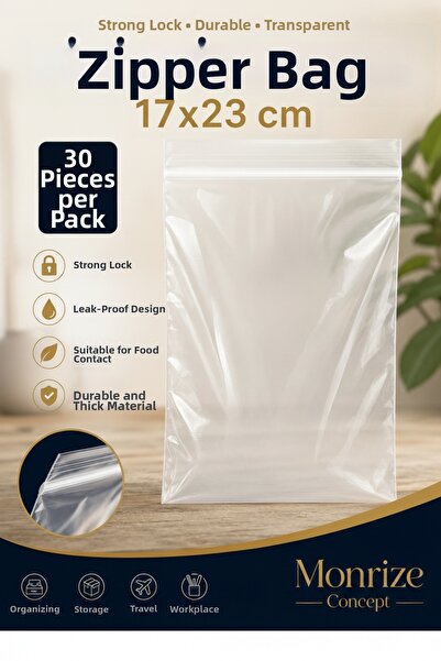 Monrize Concept حقيبة بسحاب مقاس 17×23 سم، عبوة تحتوي على 30 قطعة |   حقيبة ش...