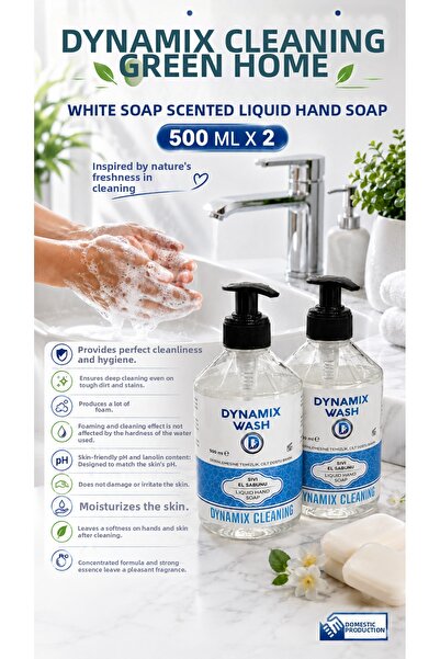 dynamix wash Liquid Hand Soap 500 Mlx2 White Soap Scented
