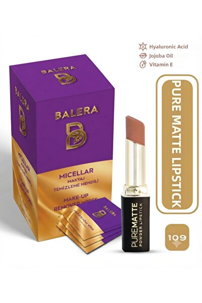BALERA Pure Matte Powder Lipstick No: 109 - Moisturizing Powder Matte Lipstic...