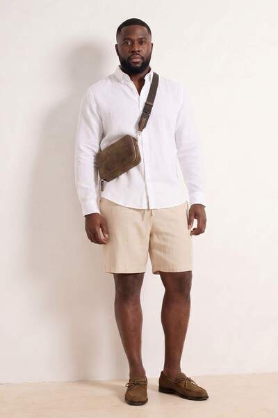 Trendyol Collection شورت وبرمودا للرجال مقاس كبير من إكرو TMNSS26AP00005