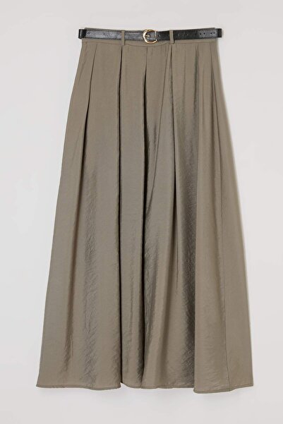 Drop by TrendyolMilla Kaki plisirana suknja sa bočnim zatvaračem TDRSS26ET00067