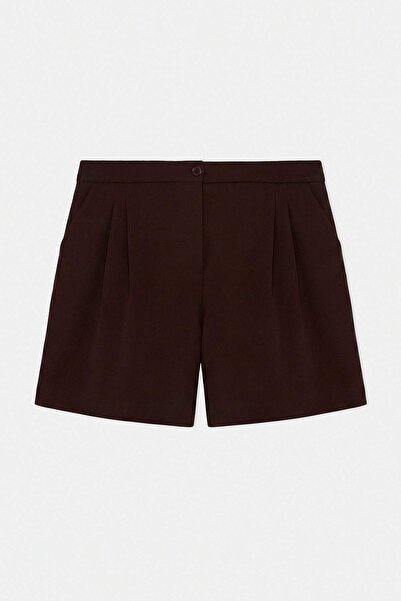 Trendyol Curve Brown Mini Basic Fabric Shorts & Bermuda Tbbss26Ap00053
